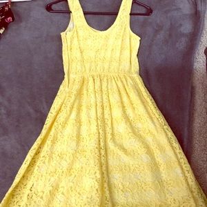 Yellow lace dress
